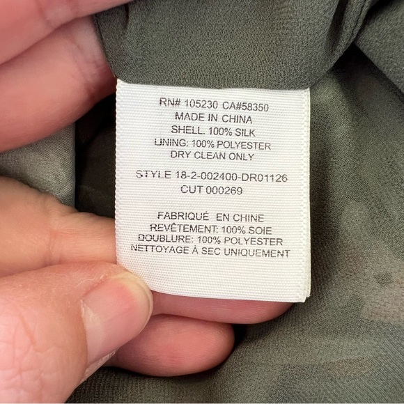 Joie Sabera Silk Dress Women’s Size Large Green Tropical Floral Butterfly Print - Picture 6 of 6